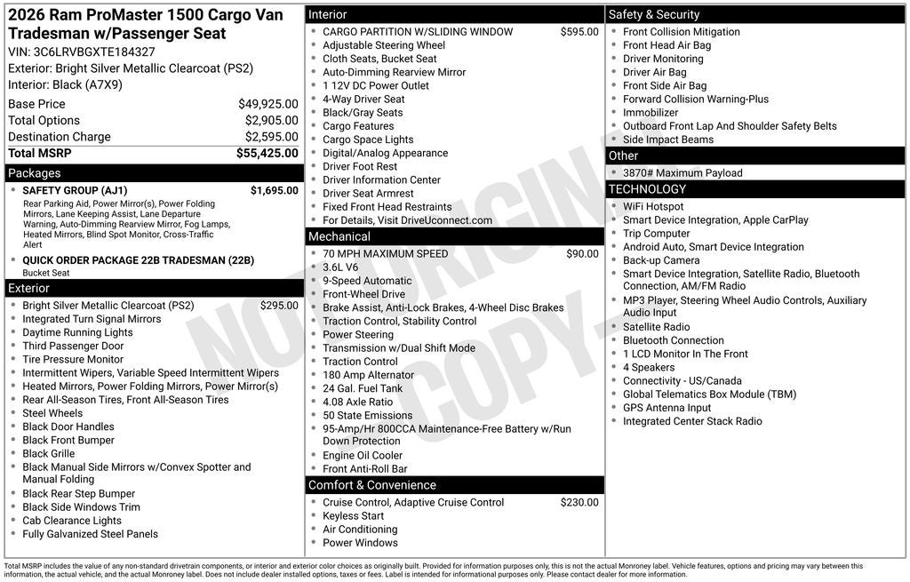 ram promaster cargo van 2026 3C6LRVBGXTE184327 image ram promaster cargo van 2026 3C6LRVBGXTE184327 image
